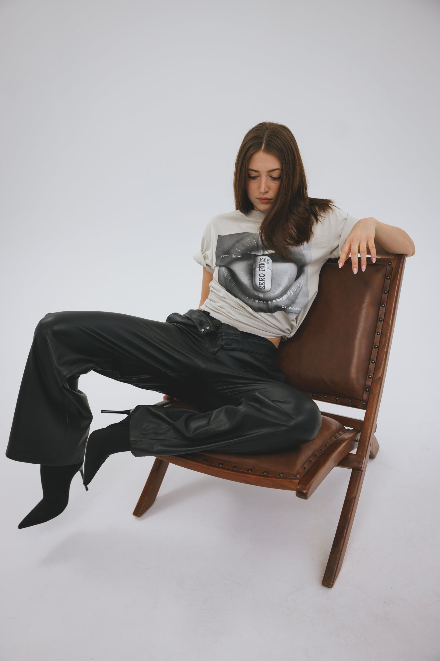 Zero Fucks- Oversized faded t-shirt