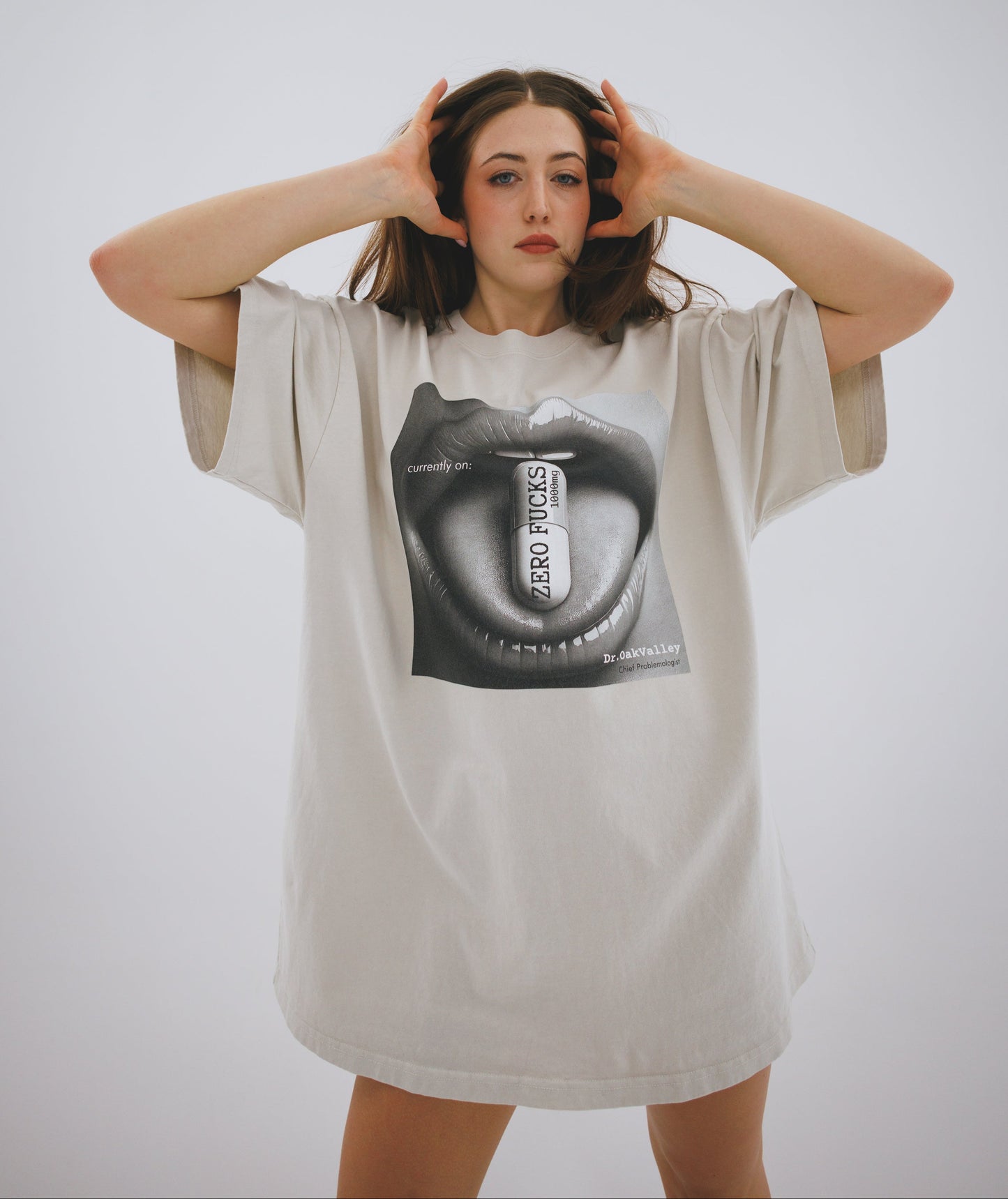 Zero Fucks- Oversized faded t-shirt
